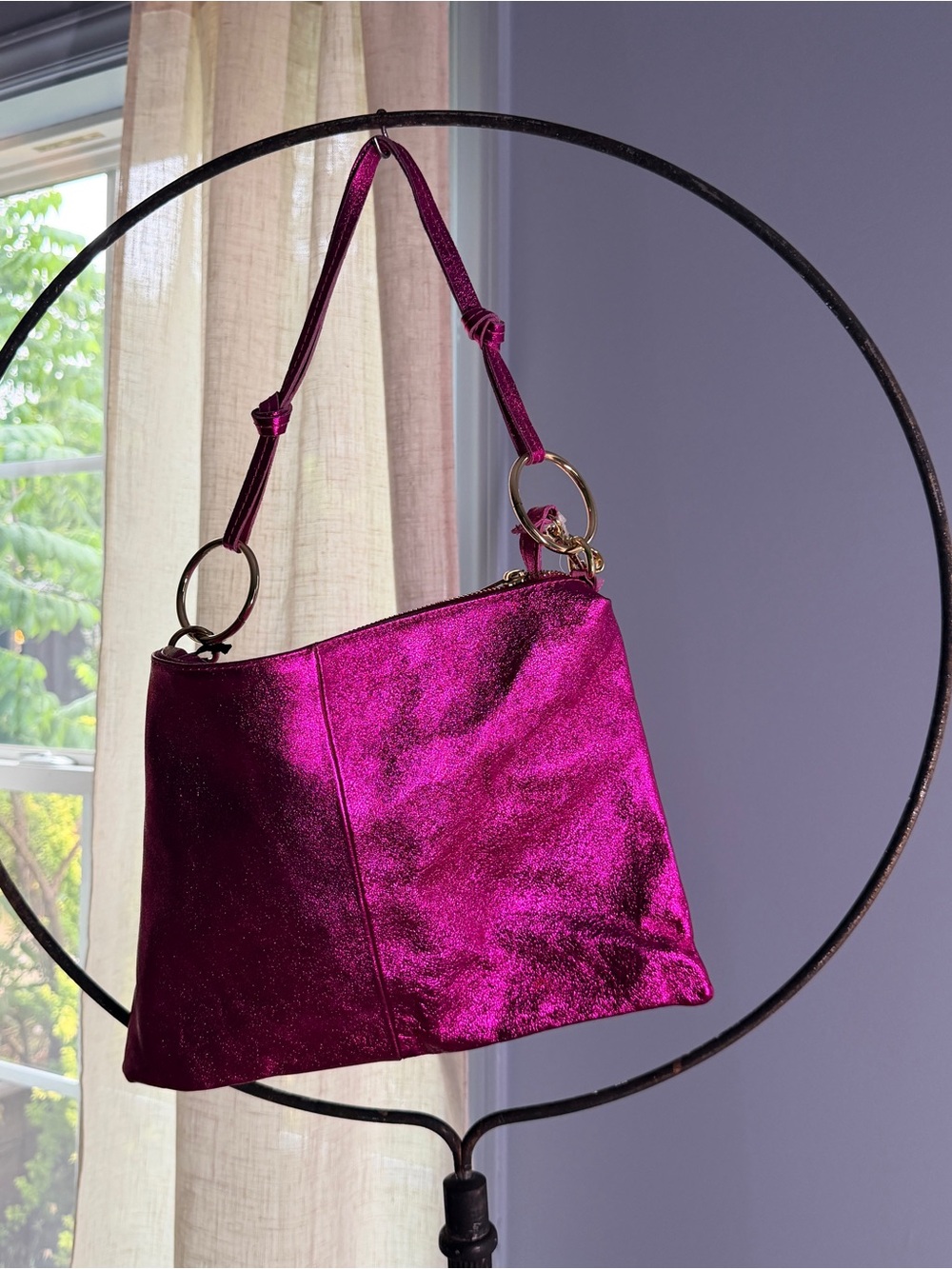 Metallic Pink Shoulder Bag - MARLON